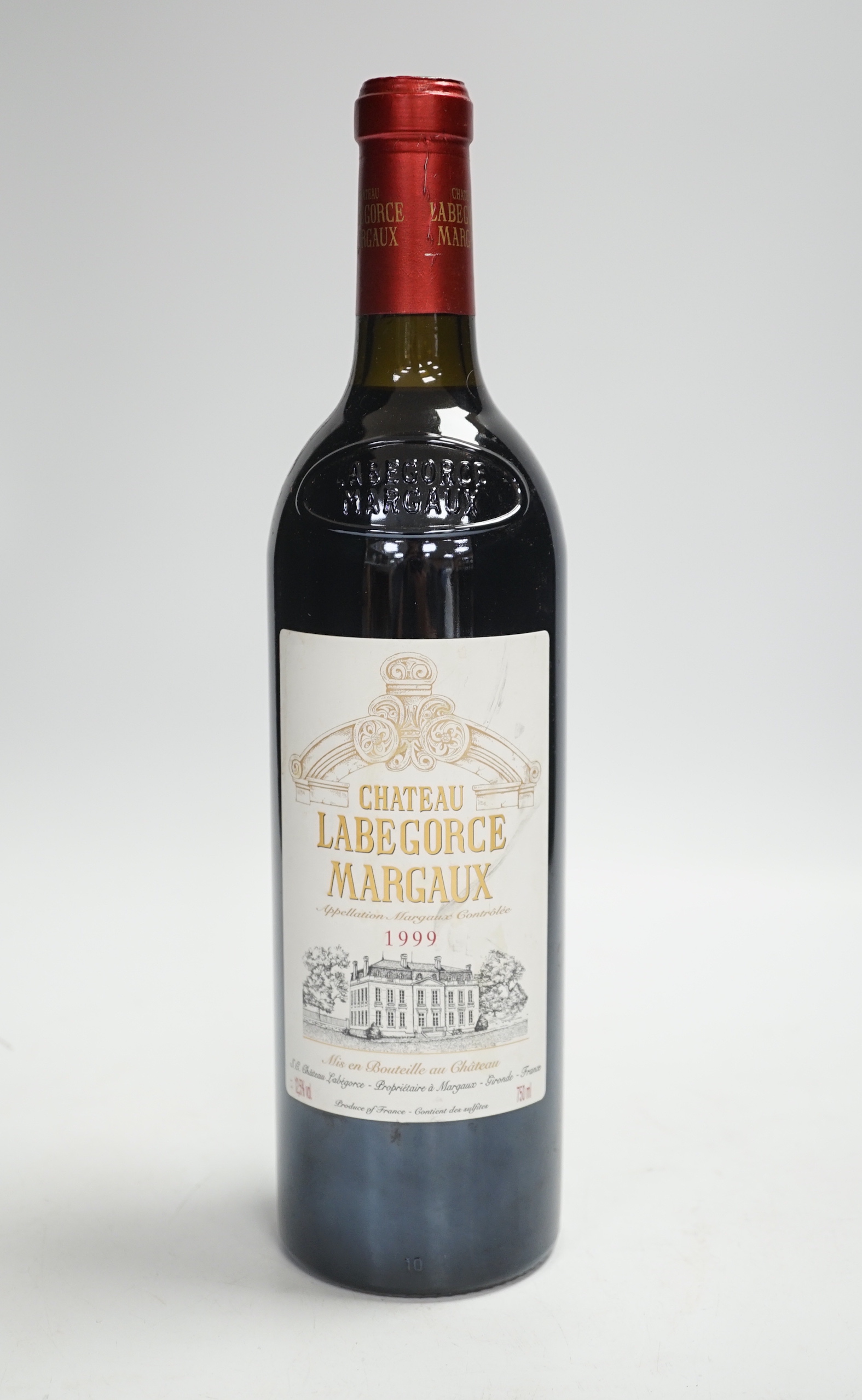 A bottle of Chateau Labegorce Margaux 1999